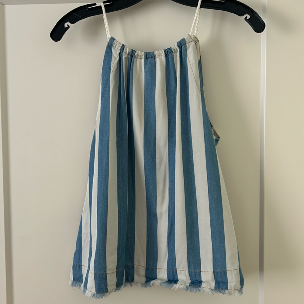 Anthropologie Maeve sleeveless denim stripe halter top